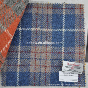 Nueva llegada blue check harris tweed telas para bolsos de mano